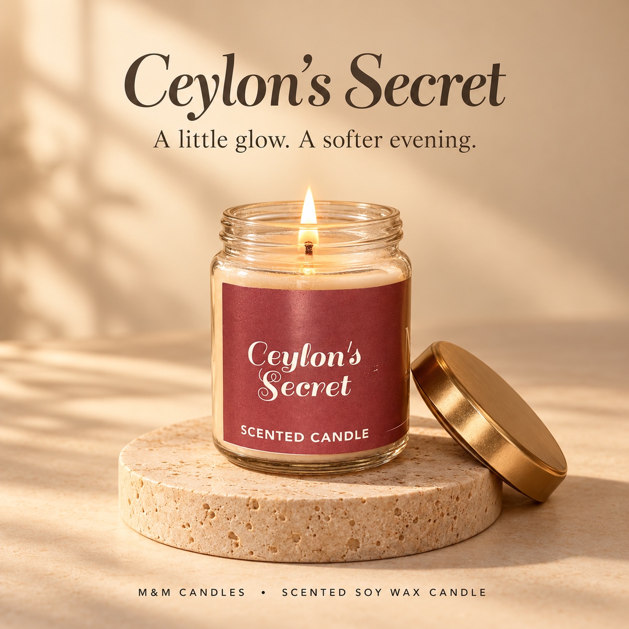 Ceylon's Secret Scented Soy Wax Candle by M&M Candles