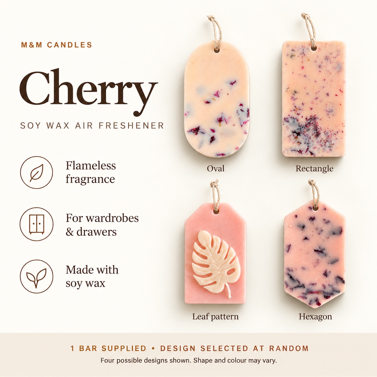 Cherry Soy Wax Air Freshener Bar by M&M Candles