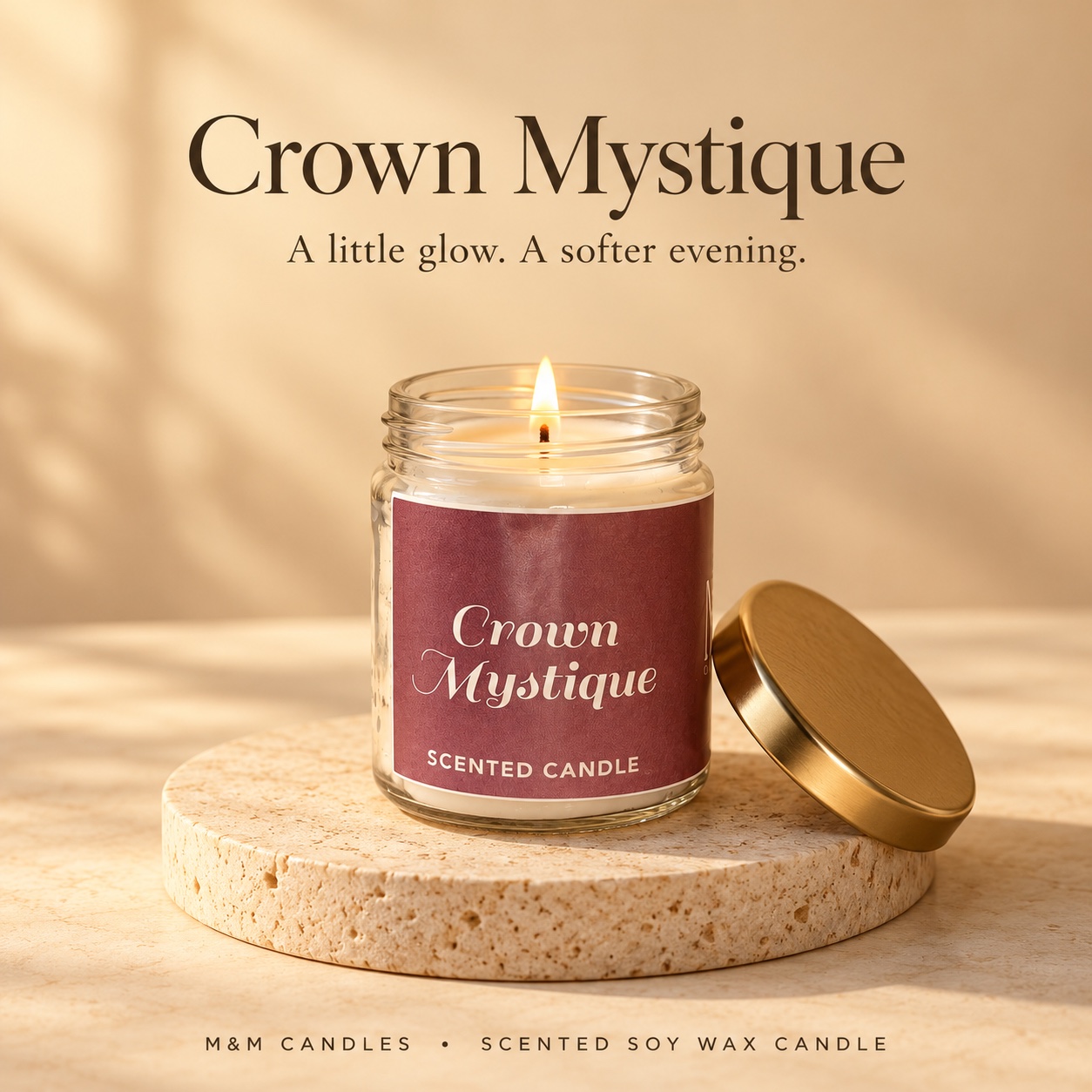 Crown Mystique Scented Soy Wax Candle by M&M Candles