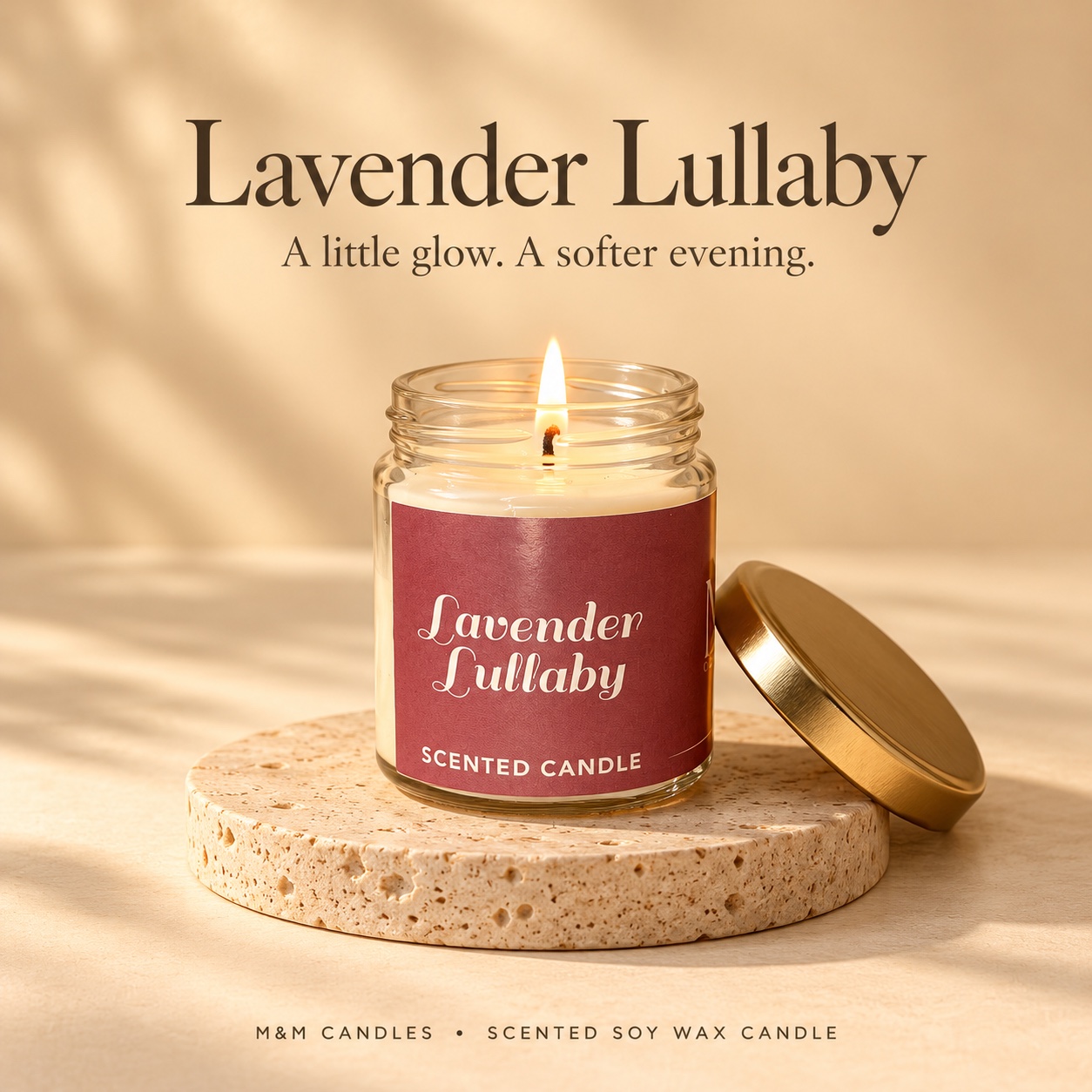 Lavender Lullaby Scented Soy Wax Candle by M&M Candles