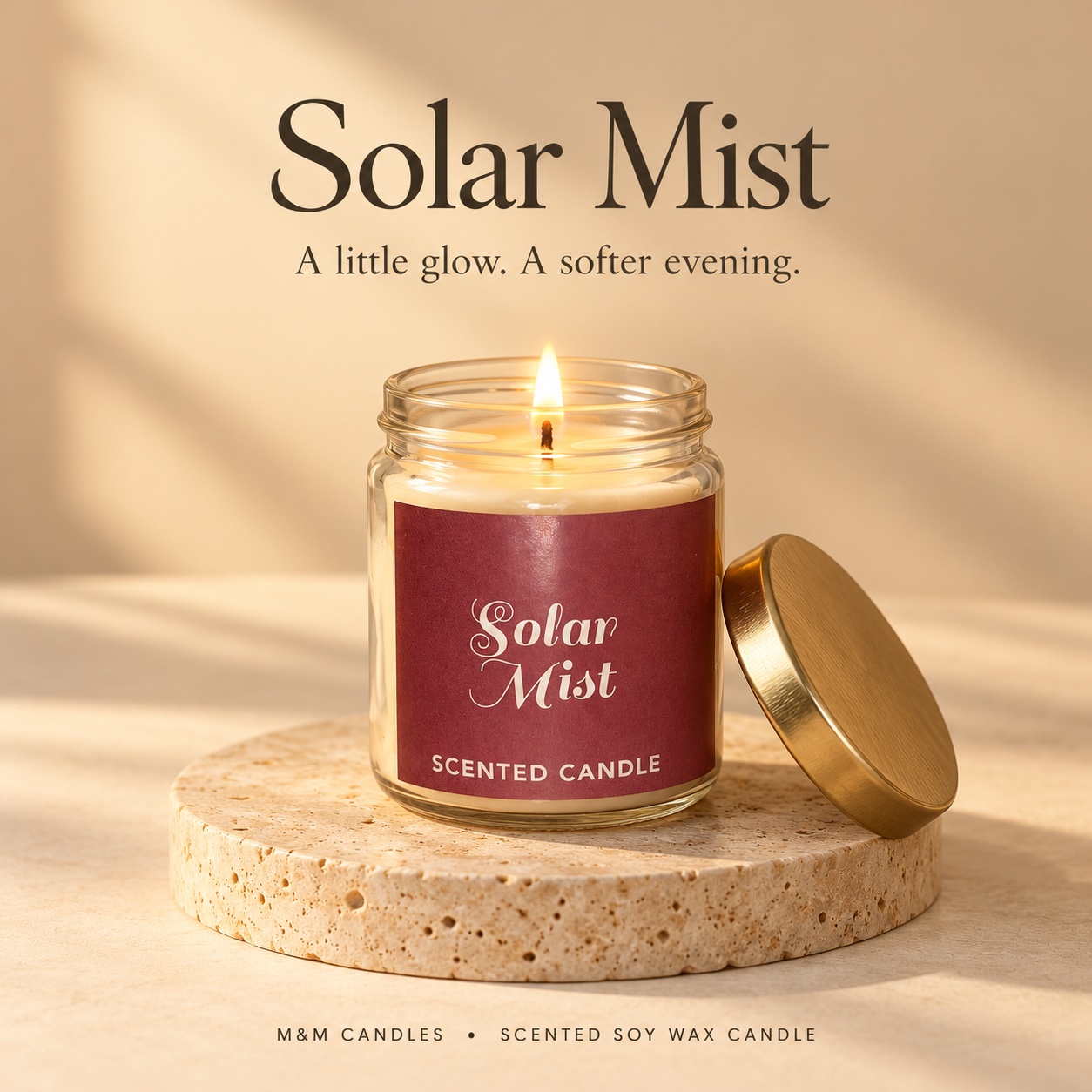 Solar Mist Scented Soy Wax Candle by M&M Candles