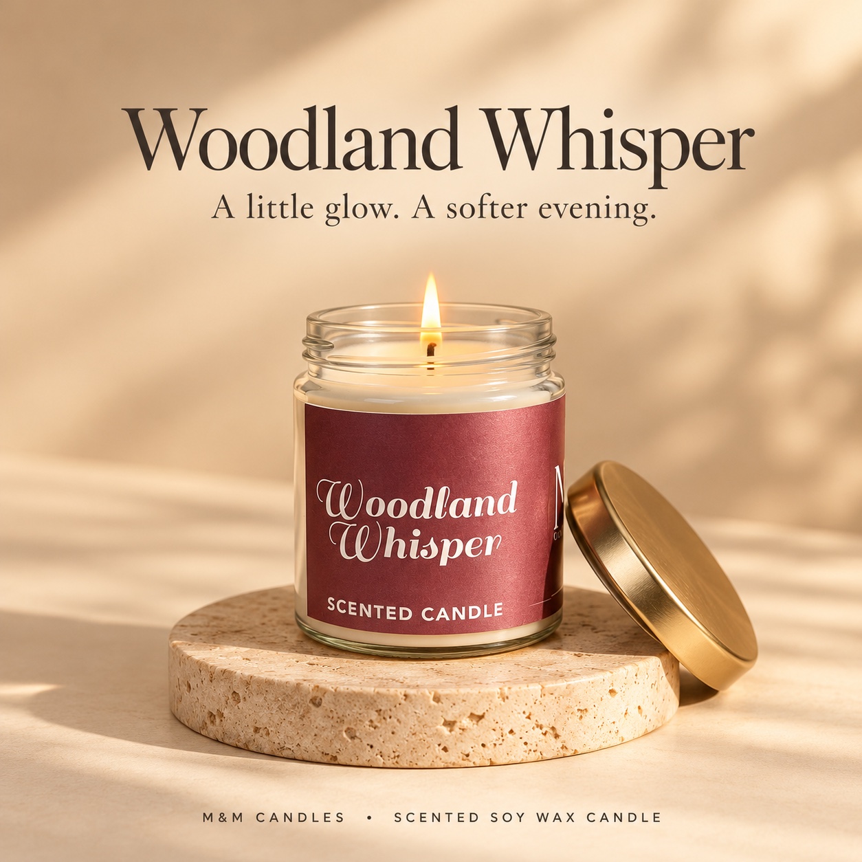 Woodland Whisper Scented Soy Wax Candle by M&M Candles