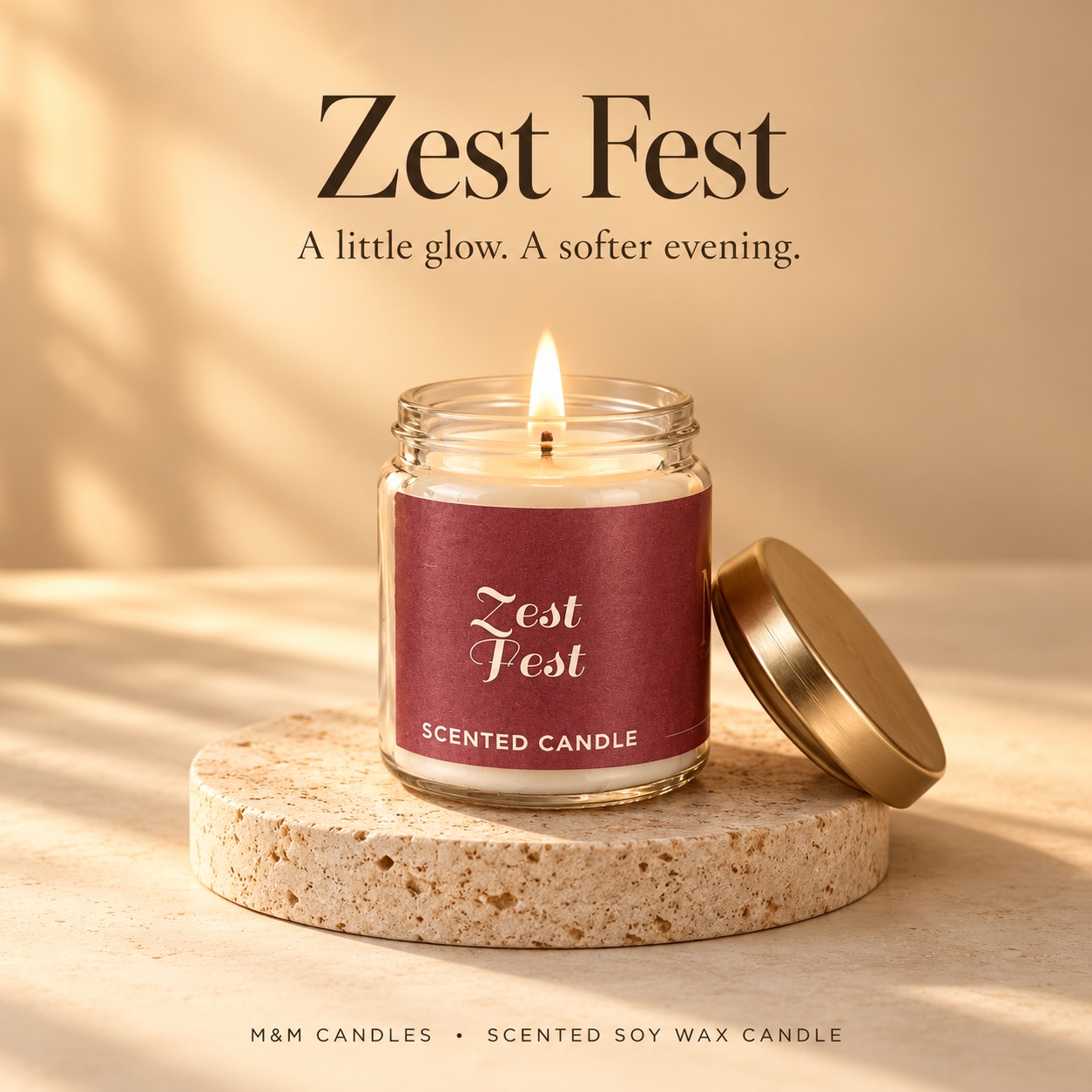 Zest Fest Scented Soy Wax Candle by M&M Candles